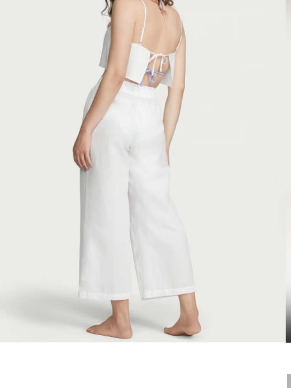Victoria's Secret Like New White Linen Lounge/Beach pants and Top (Small) - Picture 2 of 8